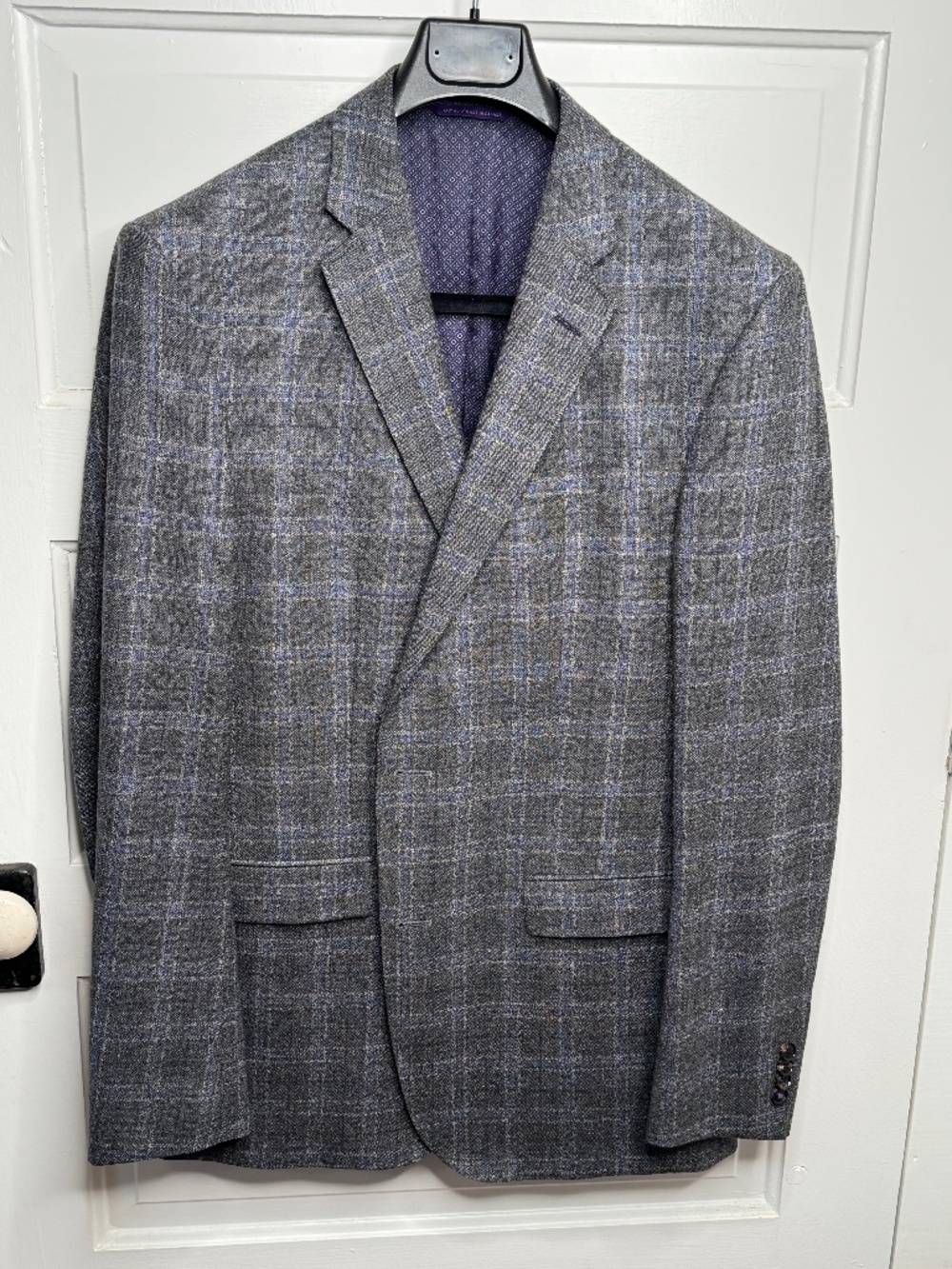 Ted Baker London 42L Gray Plaid Wool Sport Coat